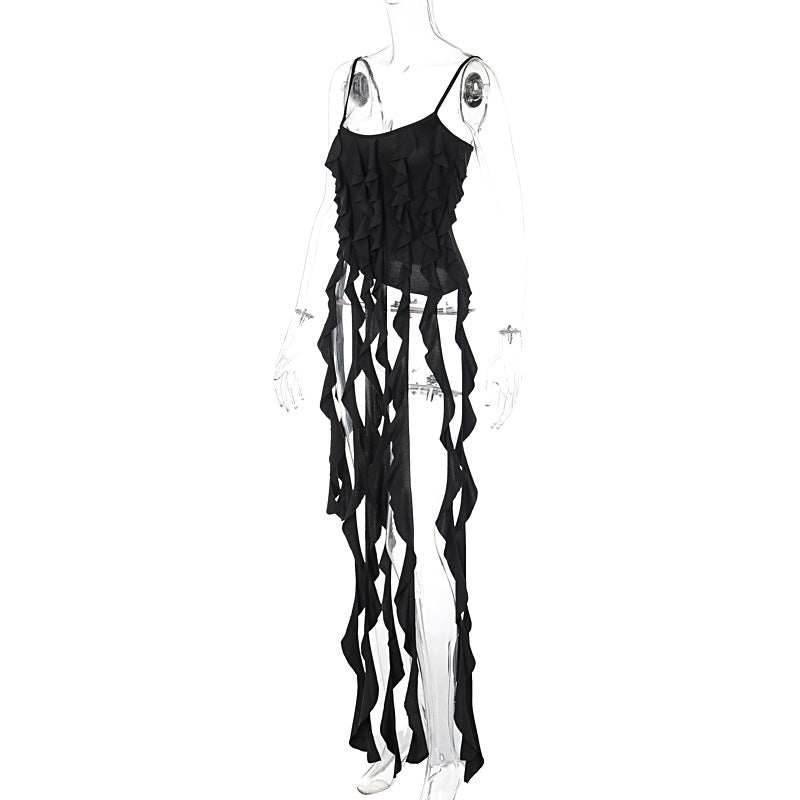 Sexy Pure Color Tassels Women's Camisole Top
