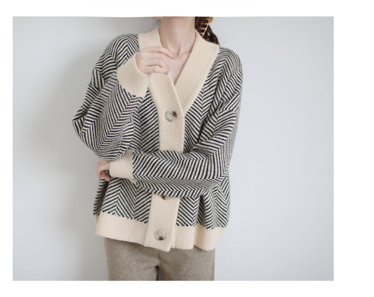 Cozy Wool  V Neck Sweater Coats