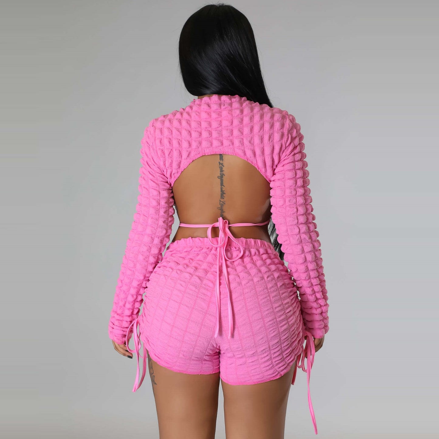 Fashion Pure Color Women's Trouser Two-Piece Sets