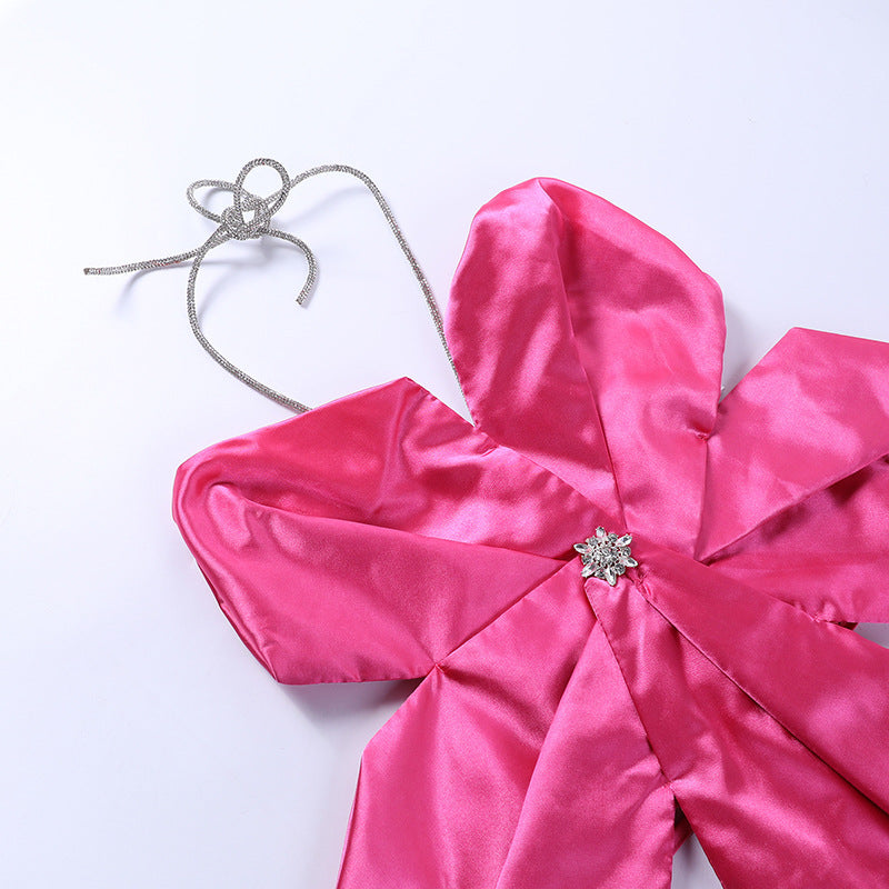 Design Sense Pink Halter Backless Bandage Vest