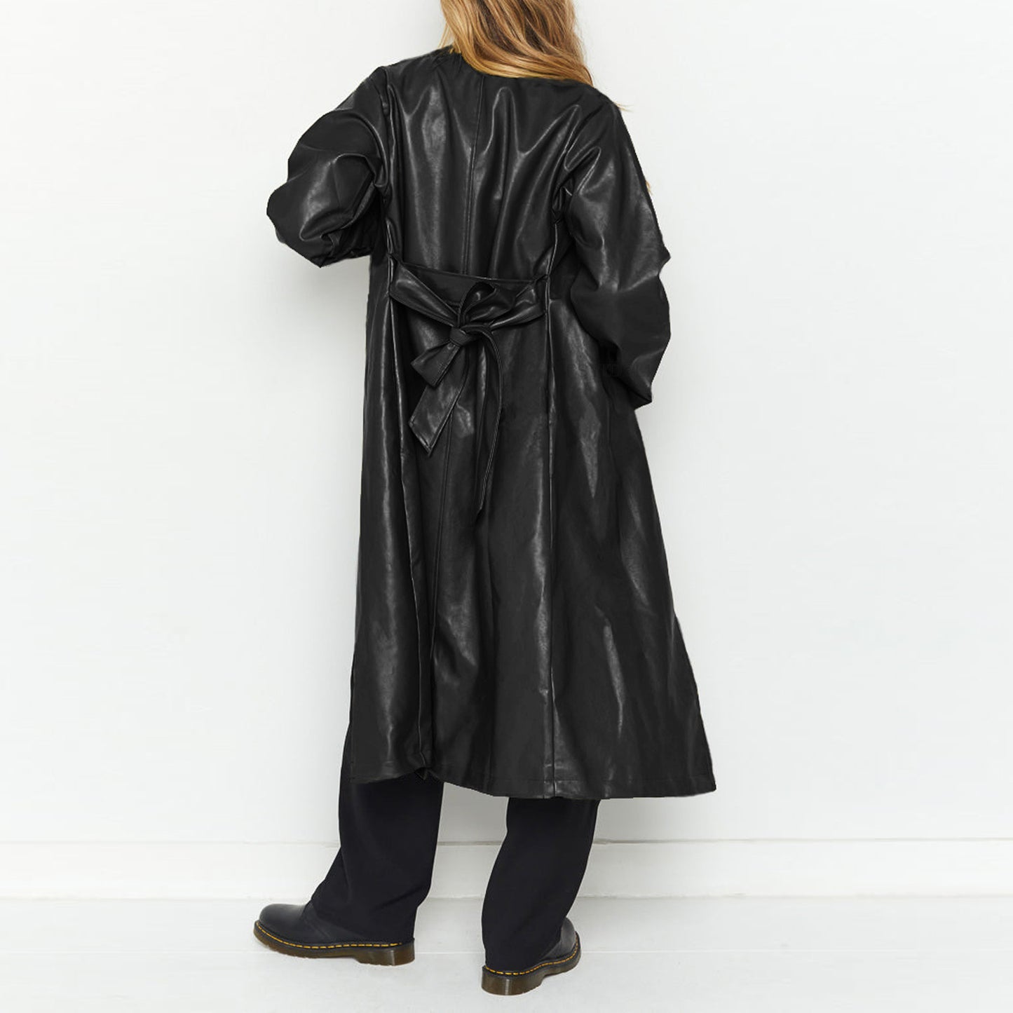 Outdoor Solid Leather Full Long Coats