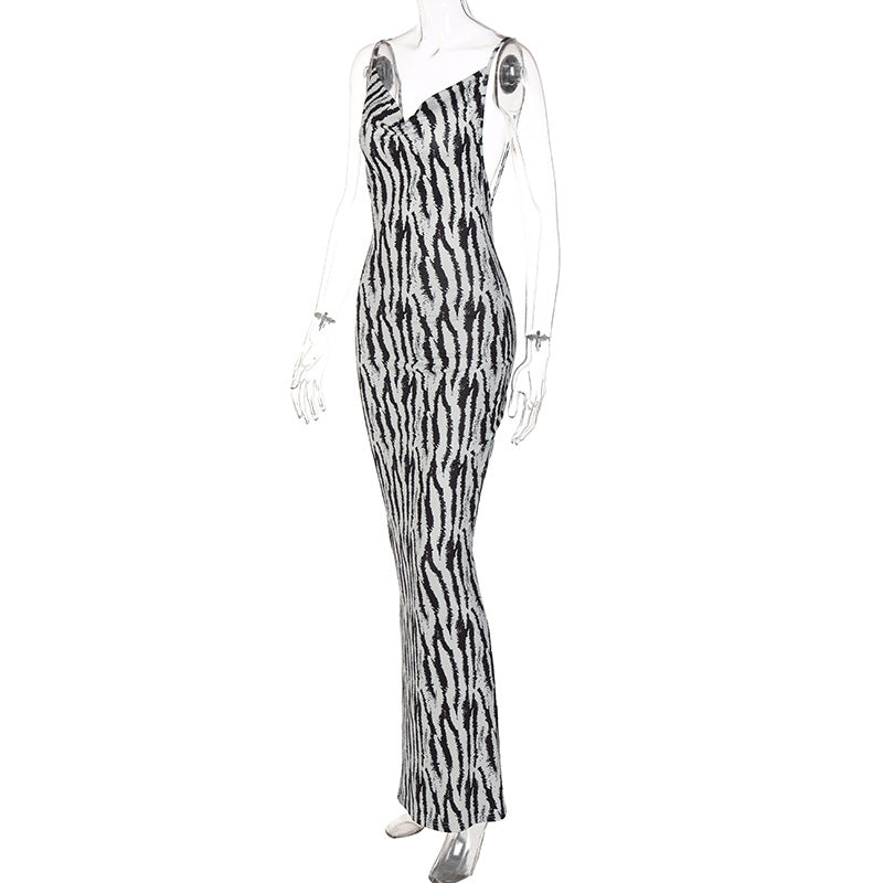 Stylish Trendy Cowl Neck Backless Sleeveless Maxi Dress
