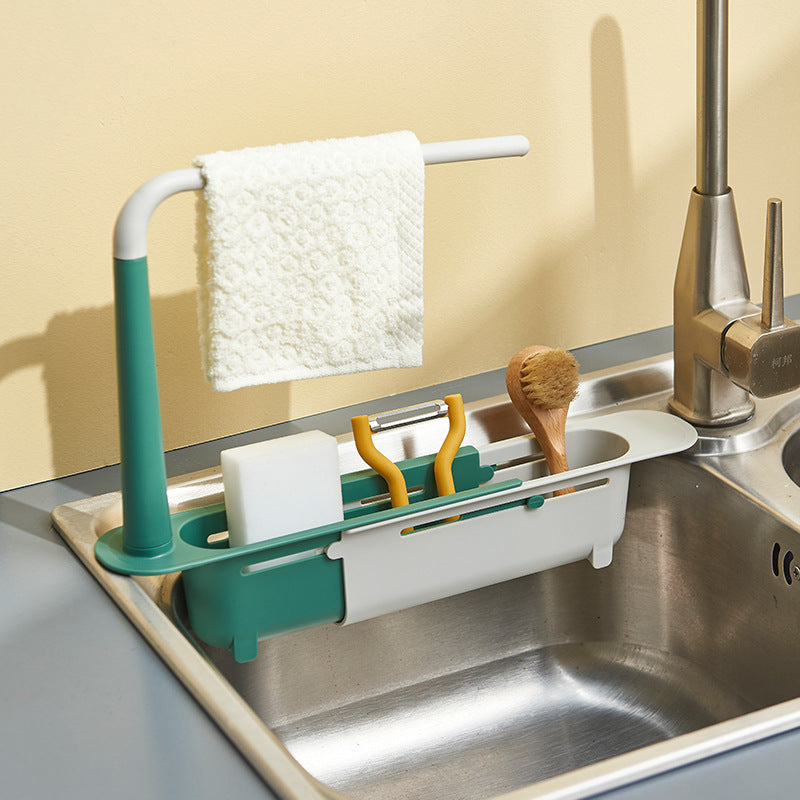 Telescopic Sink Shelf Kitchen Sink Drain Rack Storage Basket Adjustable Faucet Organizer Shelf Kitchen Gadgets Accessories Tool