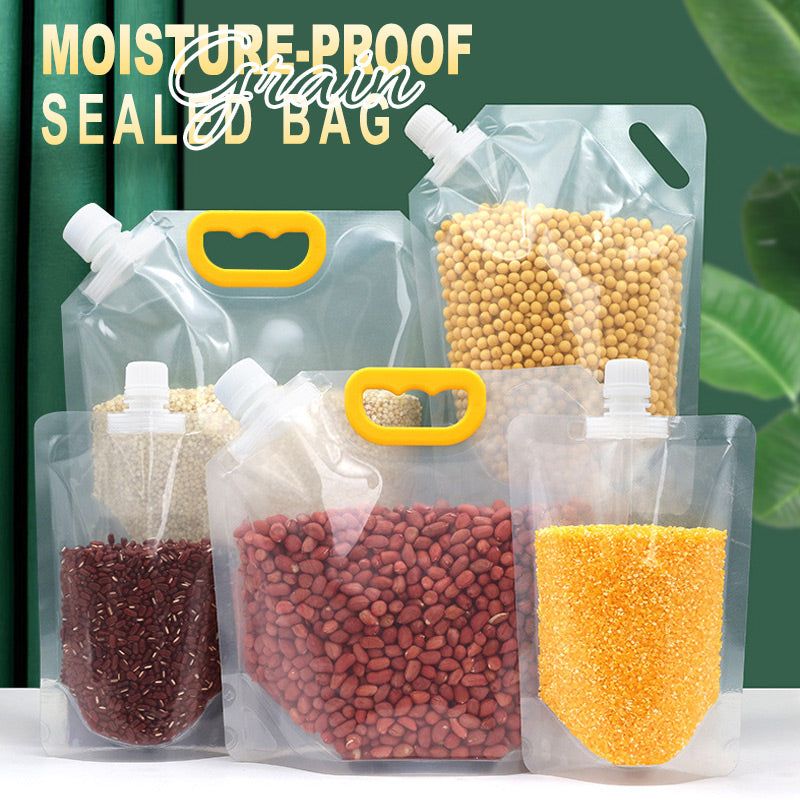 10 PCS Grains Sealed Bag Kitchen Storage Bag Grain Moisture-Proof Transparent Portable Food-Grade Storage Bag
