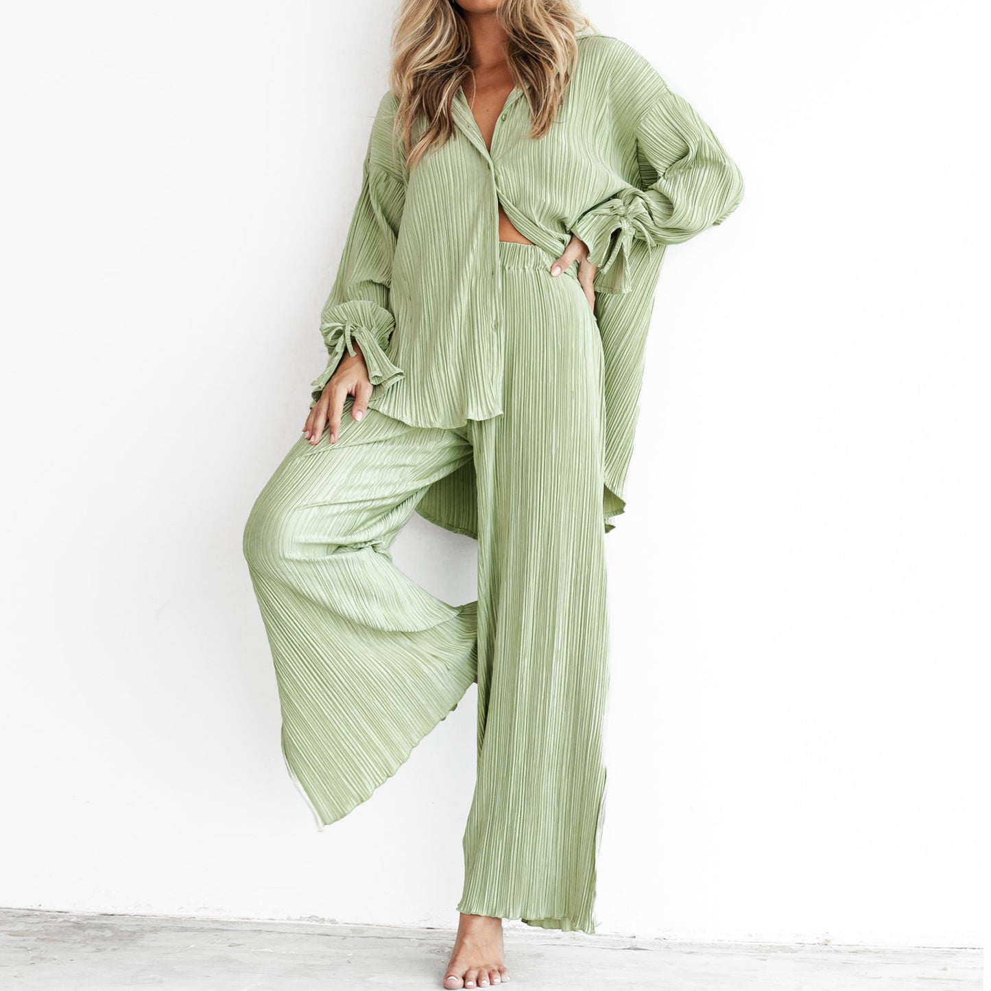Comfy Solid Loose 2 Piece Pajama Sets