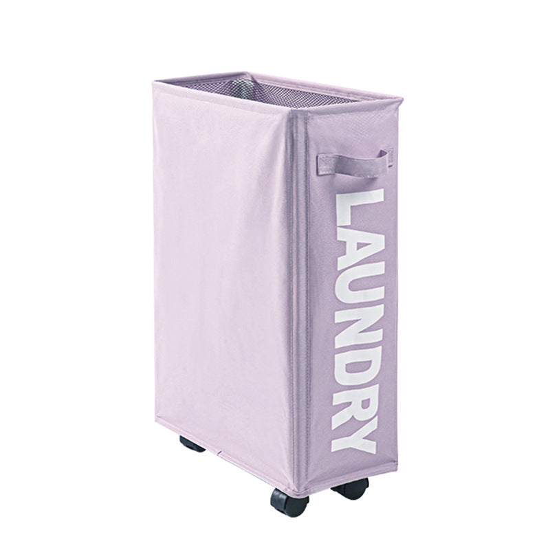 Home Slim Laundry Basket Storage Organizer with Handle Rolling Collapsible Dirty Clothes Hamper Household Foldable Laundry Basket Yoga Storage Basket