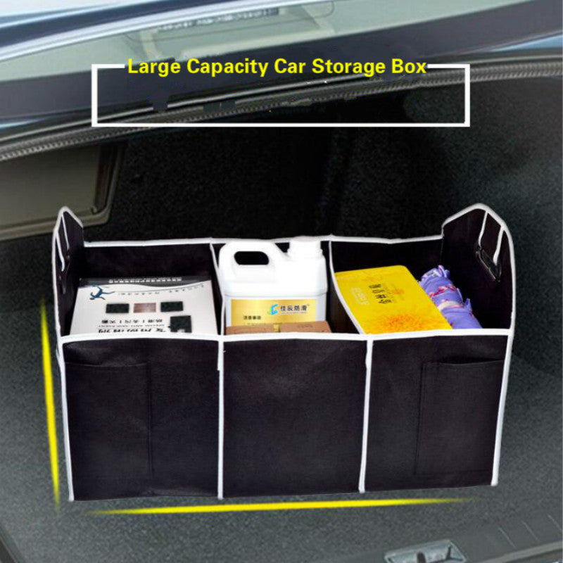 Car Multi-Pocket Trunk Organizer Large Capacity Food Storage Container Bag Folding Vehicle Storage Bag Automobiles Stowing Tidying
