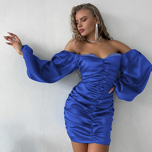 Sexy Off Shoulder Backless Long Sleeve Dress