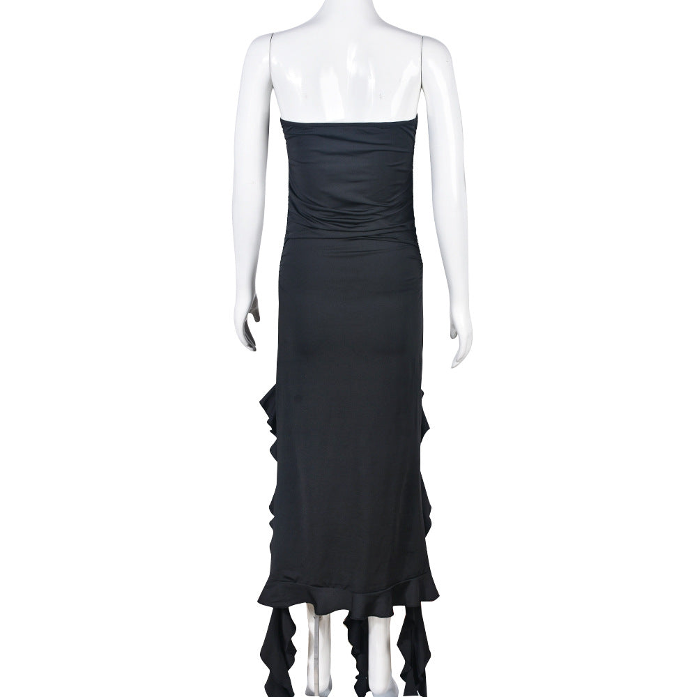 2023 Pure Color Backless Irregular Sleeveless Dress