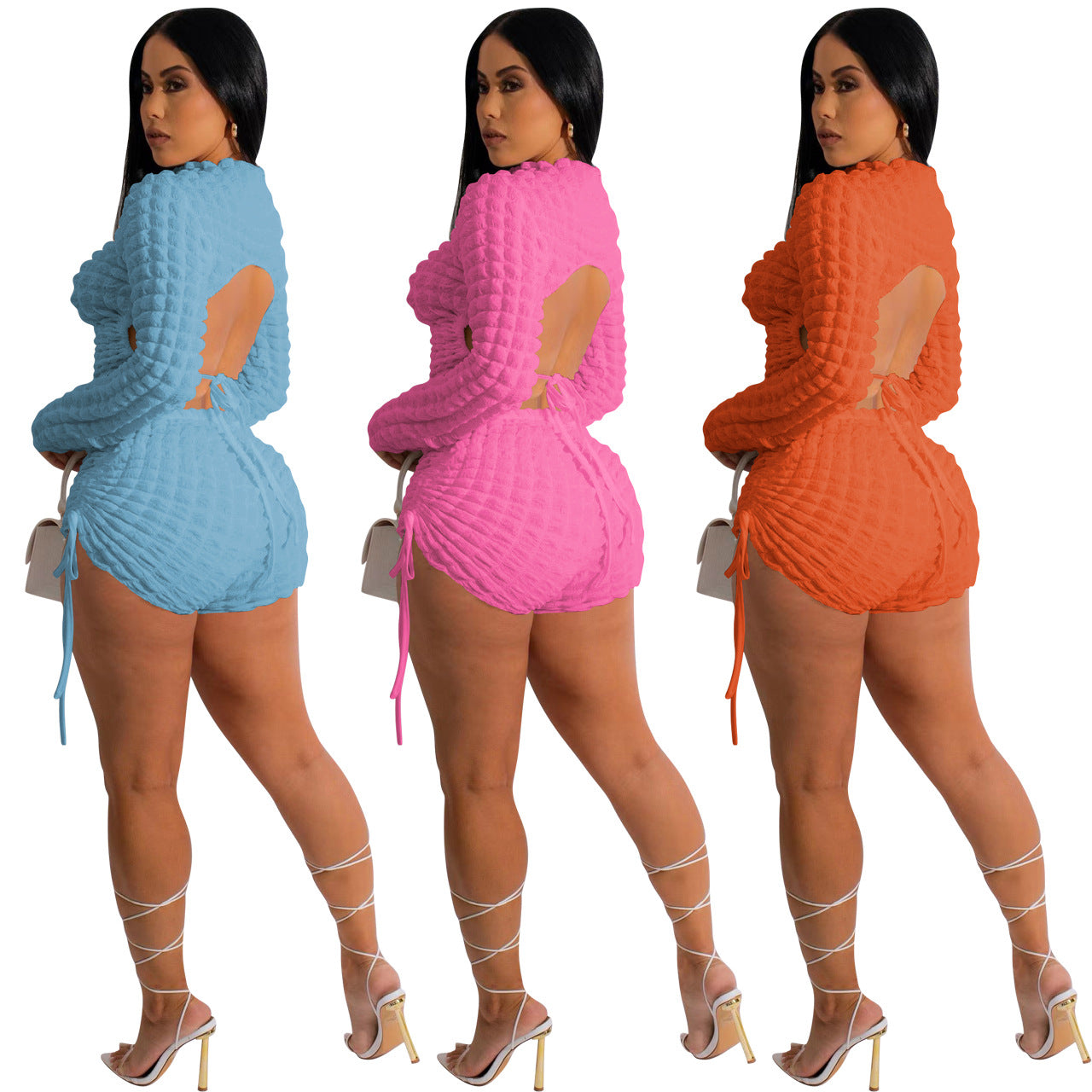 Fashion Pure Color Women's Trouser Two-Piece Sets