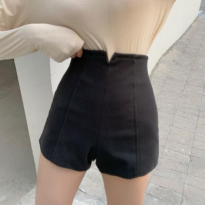 Summer Black Casual High Waist Tight Shorts