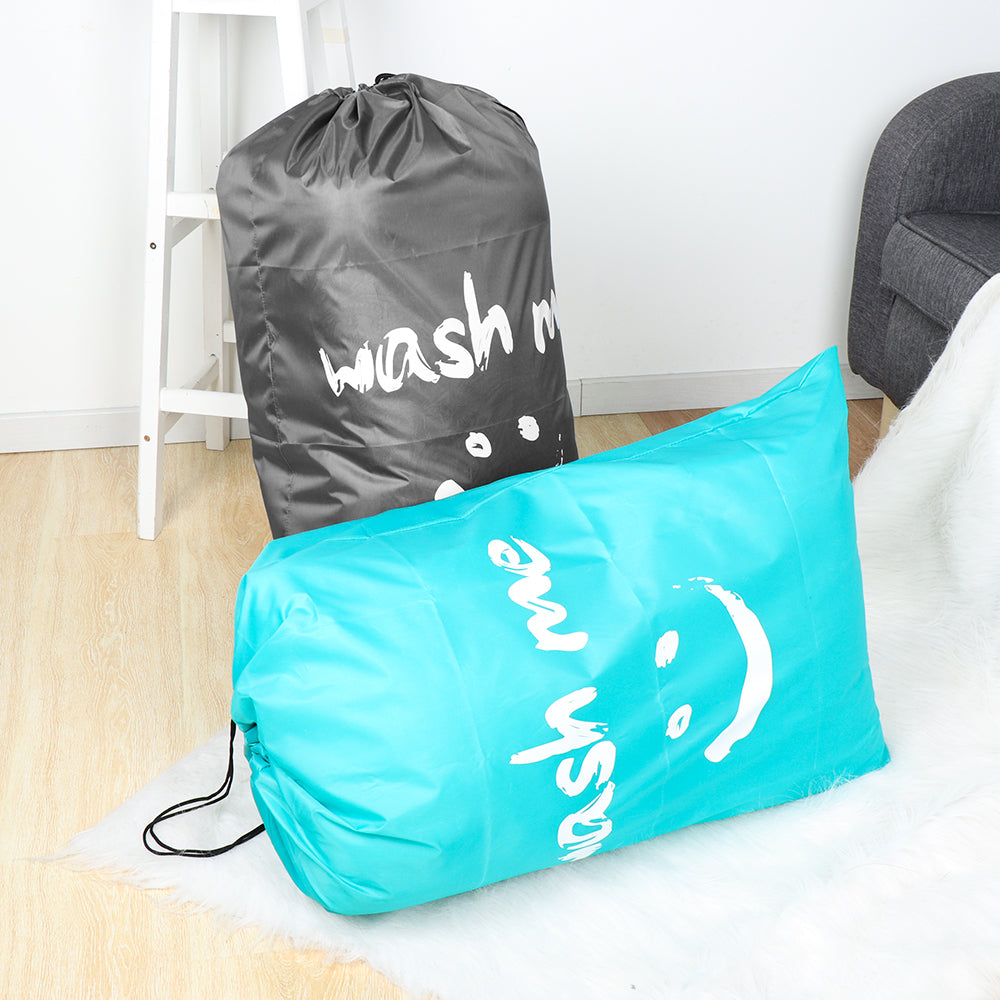 Nylon Laundry Bag Travel Storage Pouch Machine Washable Dirty Clothes Organizer Folding Wash Drawstring Bag Bathroom Accessories