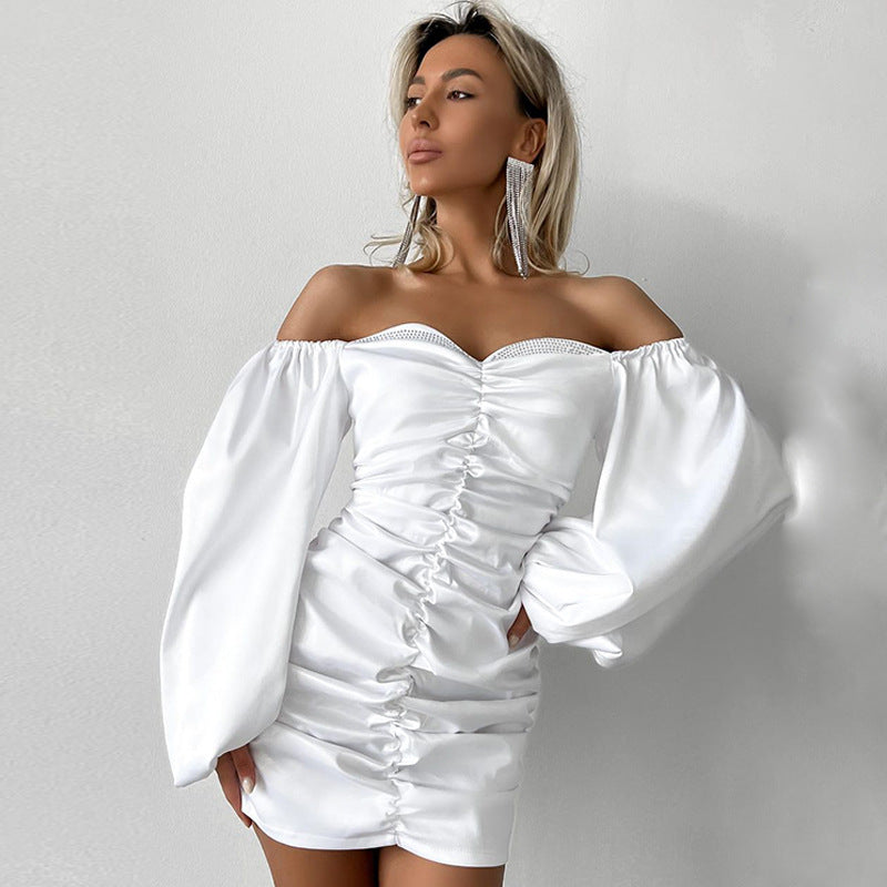 Sexy Off Shoulder Backless Long Sleeve Dress