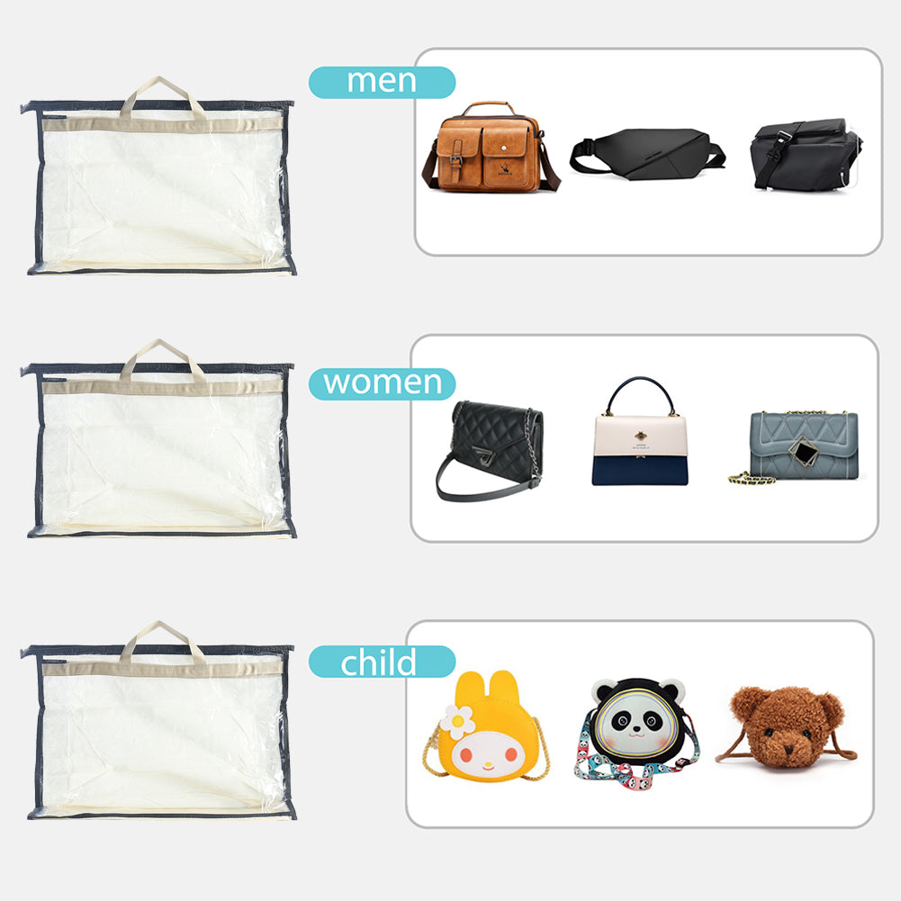 Transparent Dust Bags Organizer for Closet Handbag Cover Moisture-proof PVC Waterproof Zipper Protective Storage Bags