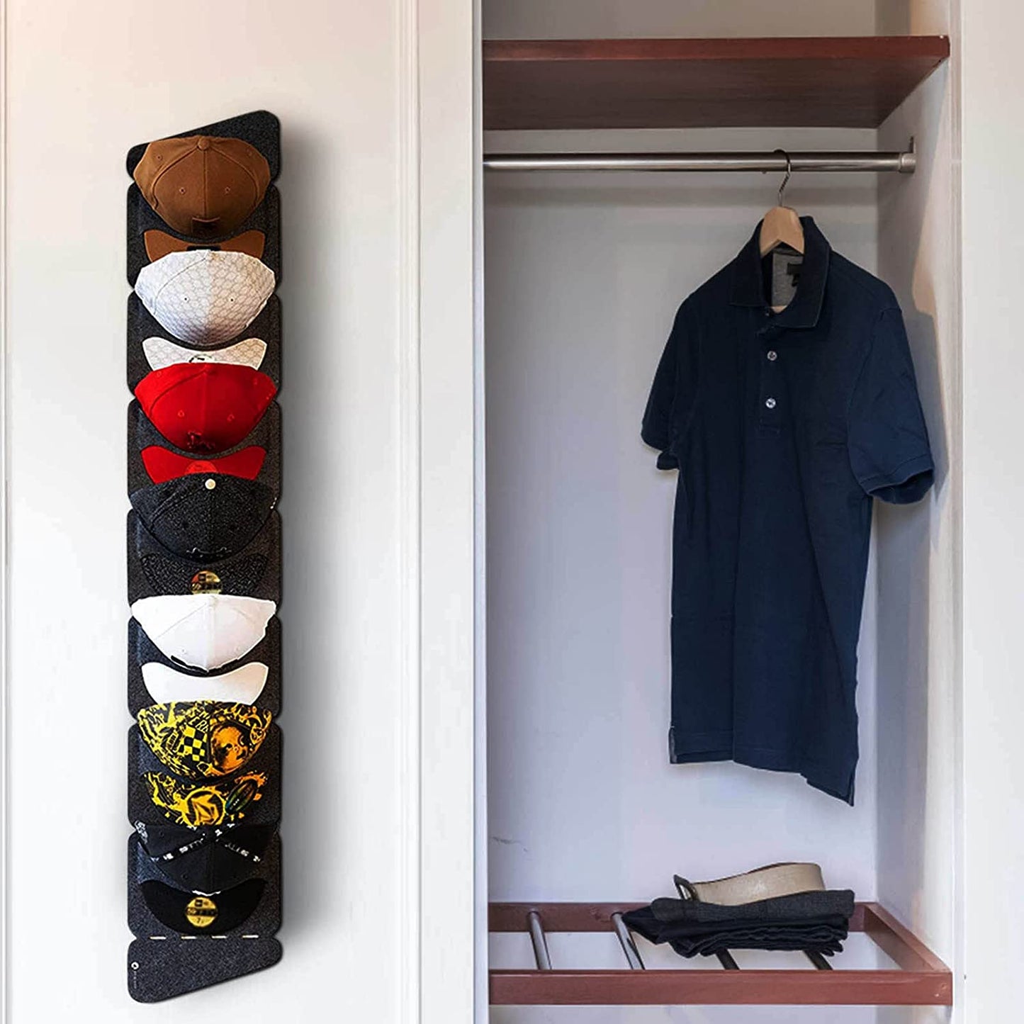 7/14 Holes Hanging Hat Organizers For Baseball Cap Felt Storage Holders For Bedroom Closet Space Saving Wall Door Felt Storage Rack