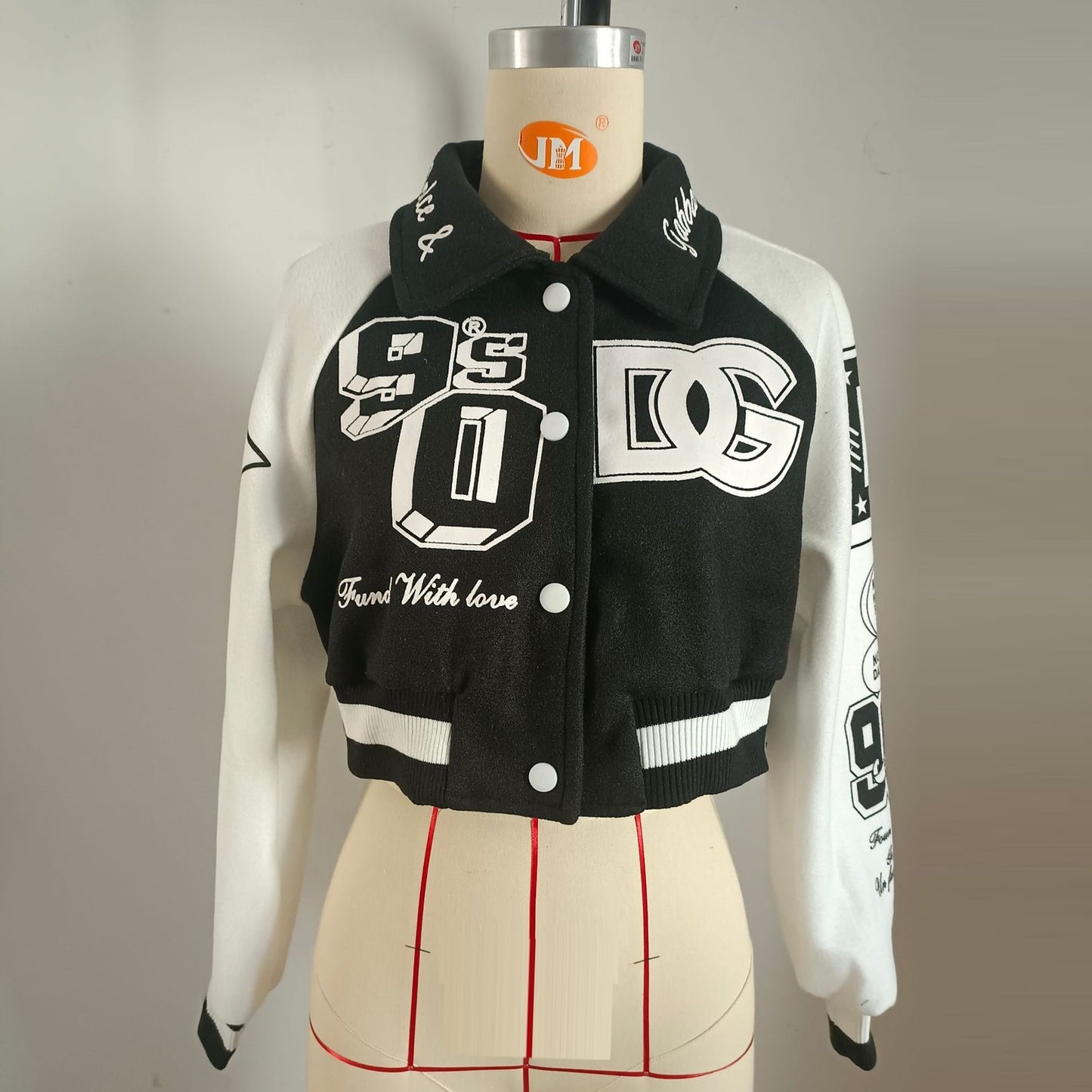 Casual Fashion Letter Contrast Color Baseball Jacket