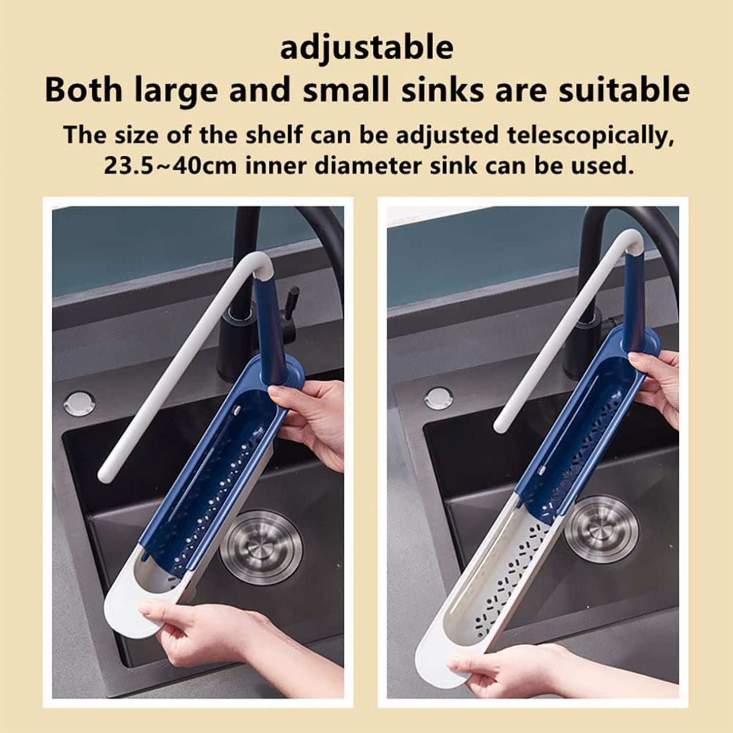Telescopic Sink Shelf Kitchen Sink Drain Rack Storage Basket Adjustable Faucet Organizer Shelf Kitchen Gadgets Accessories Tool