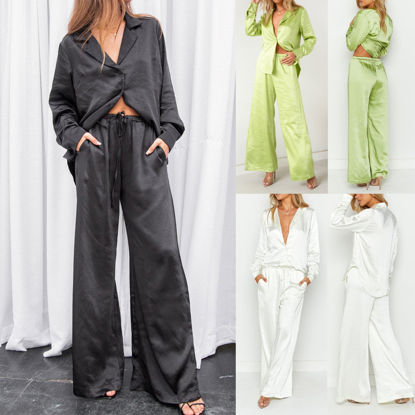 Casual Matching Blouse Pajama Sets For Women